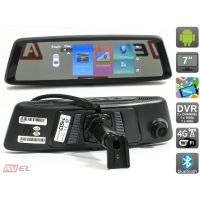 Зеркало заднего вида AVS0423DVR с монитором 7” и видеорегистратором на Android