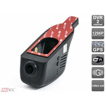 Универсальный двухканальный автомобильный Ultra HD (1296P) видеорегистратор AVS400DVR (#118 Universal) с GPS