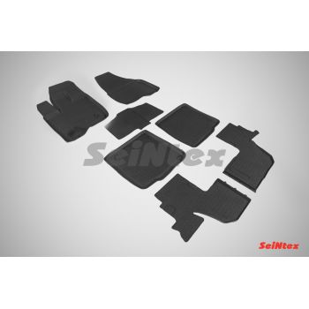 Резиновые коврики с высоким бортом Seintex для Ford Explorer V (до 3,5л) 2010-2015 (широкая площадка под левую ногу)
