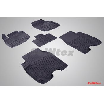 Резиновые коврики с высоким бортом Seintex для Honda Civic IX Hatchback 2011-