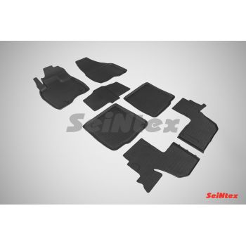 Резиновые коврики с высоким бортом Seintex для Ford Explorer (3,5л) V 2010-2015 (узкая площадка под левую ногу)